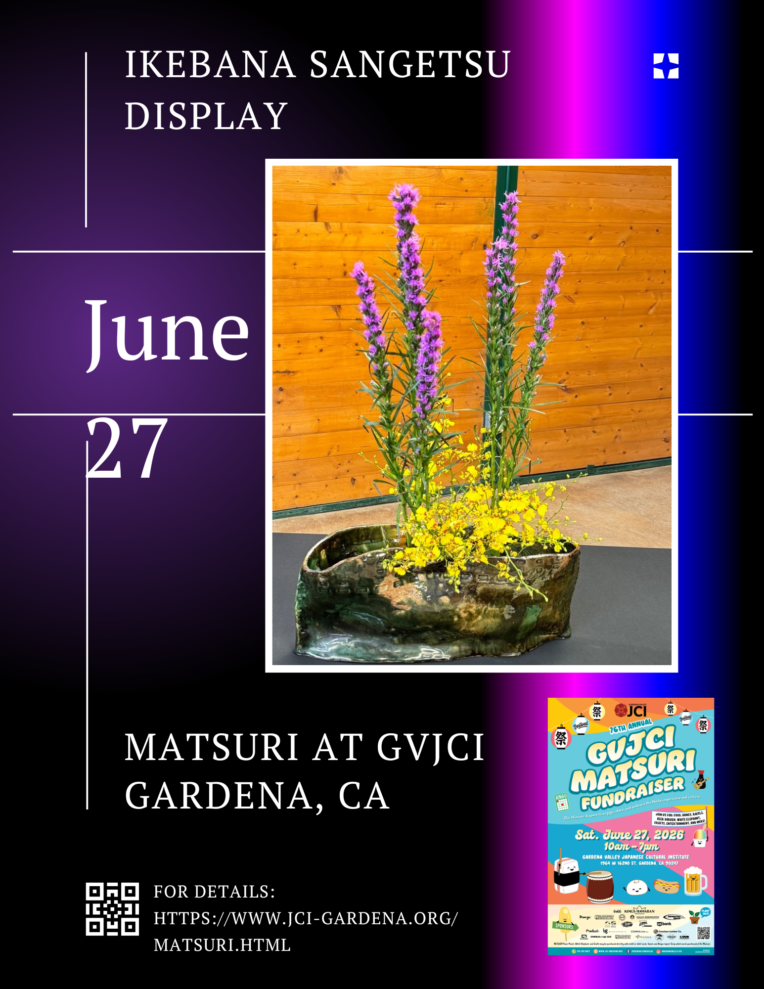 Ikebana Sangetsu Display at GVJCI Matsuri